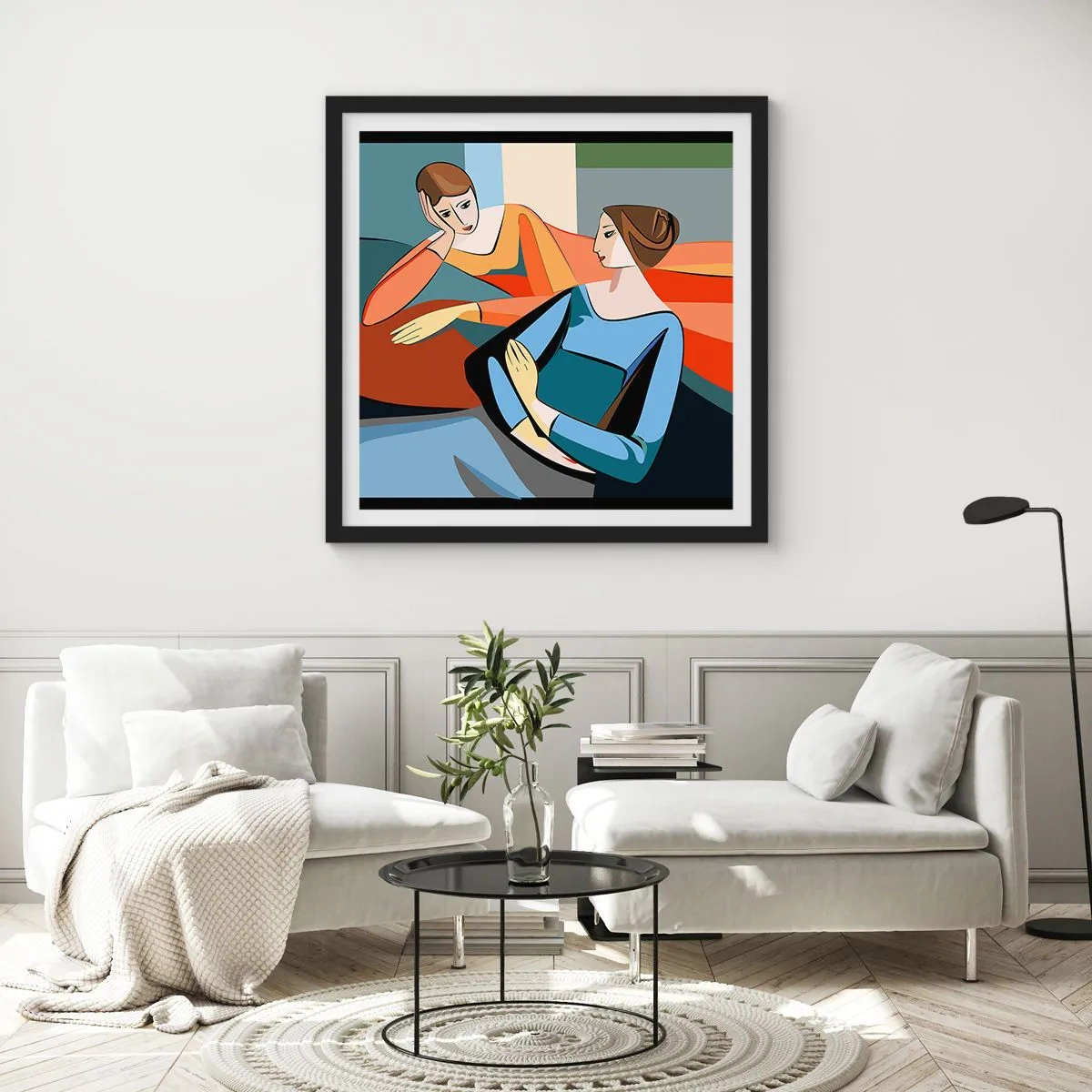 Poster in einem schwarzem Rahmen - Moment der Zuversicht - 30x30 cm