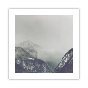 Poster - Nebliges Tal - 40x40 cm