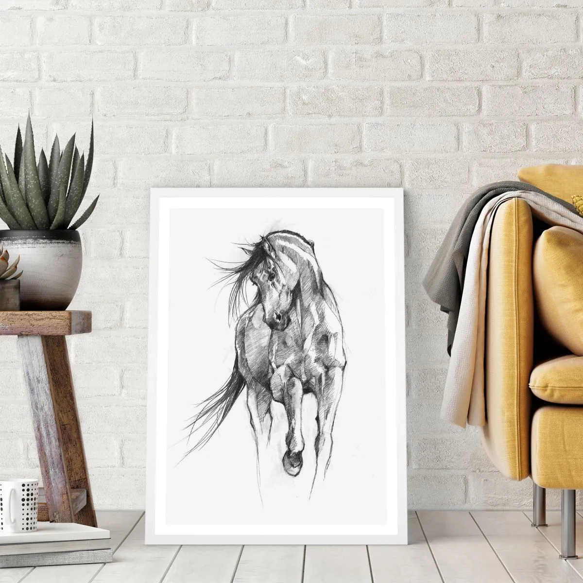 Poster in einem weißen Rahmen - Im anmutigen Trab - 50x70 cm