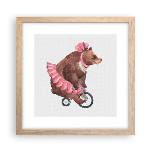 Poster in einem Rahmen aus heller Eiche - Was für ein Affentheater! - 30x30 cm