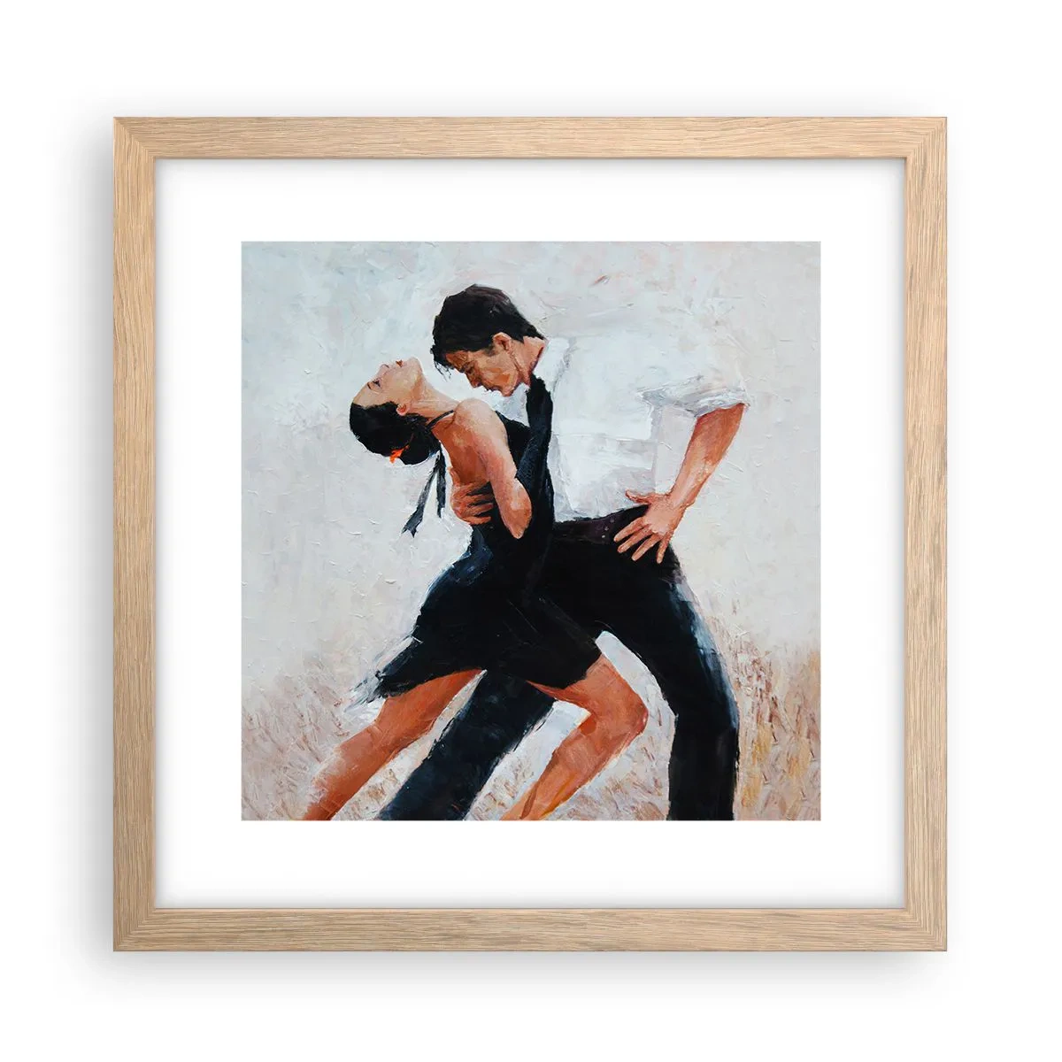 Poster in einem Rahmen aus heller Eiche - Tango meiner Träume und Träume - 30x30 cm