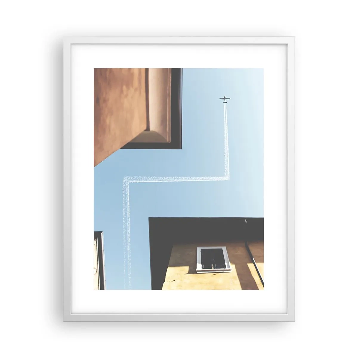 Poster in einem weißen Rahmen - Über dem Stadtlabyrinth - 40x50 cm