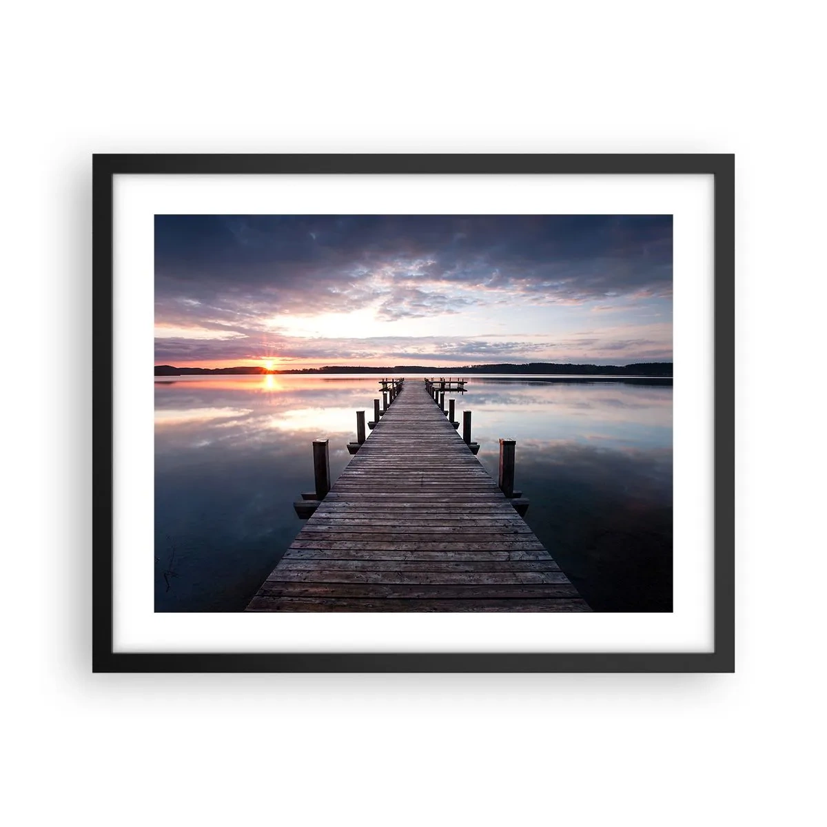 Poster in einem schwarzem Rahmen - Eine stille Grenze zwischen Tag und Nacht - 50x40 cm