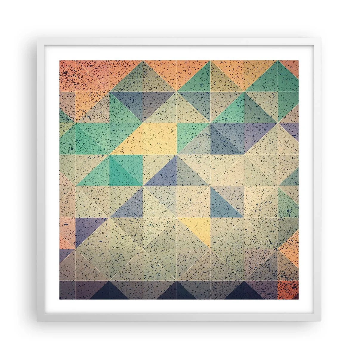 Poster in einem weißen Rahmen - Republik der Dreiecke - 60x60 cm