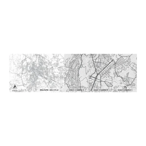 Fototapeten Muster Premium Canvas - Römischer Kreis - Stadt, Stadtkarte, Rom - 100x30 cm