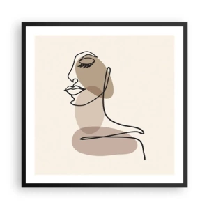 Poster in einem schwarzem Rahmen - Eine gewisse Linie der Schönheit - 60x60 cm