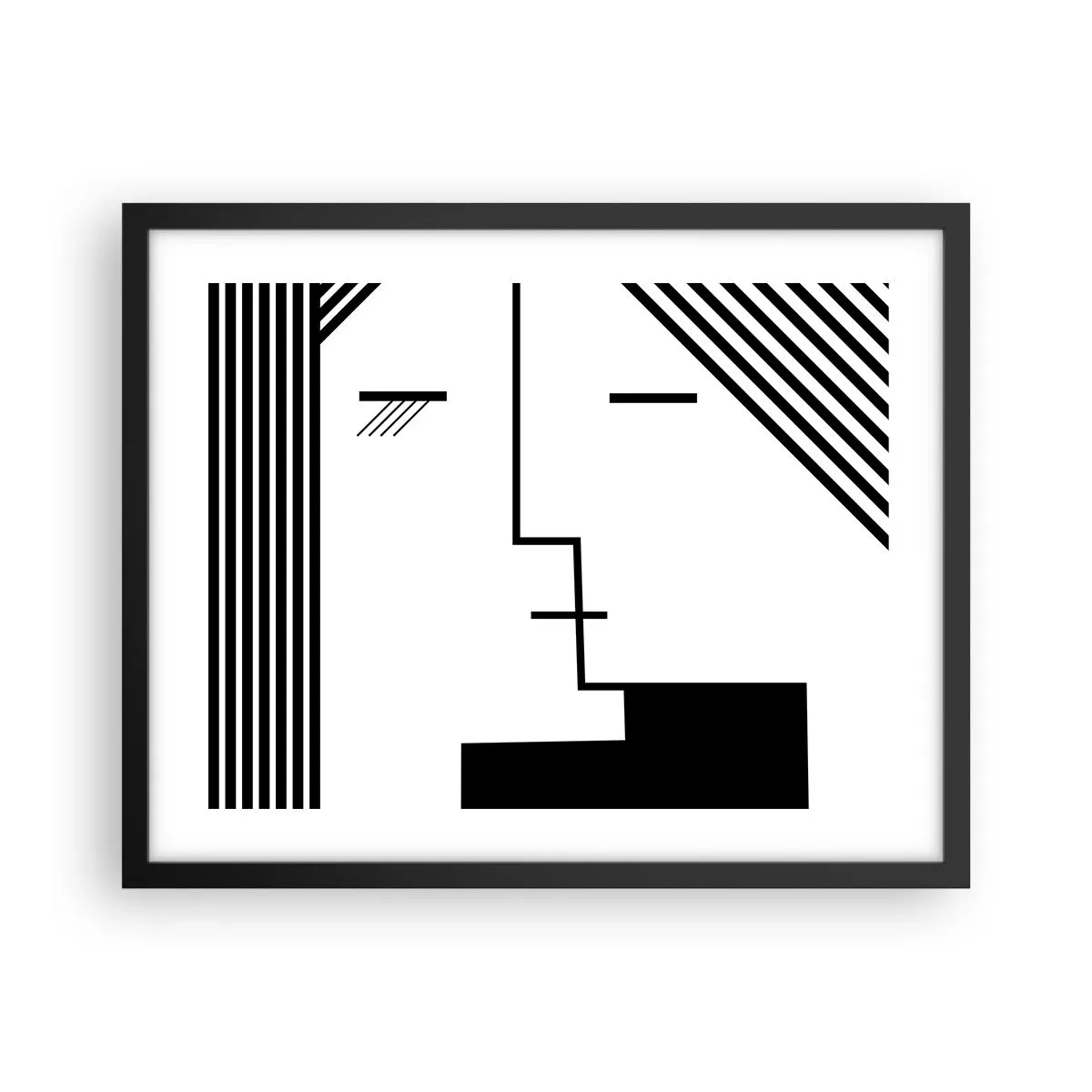 Poster in einem schwarzem Rahmen - Einfach ein Kuss - 50x40 cm