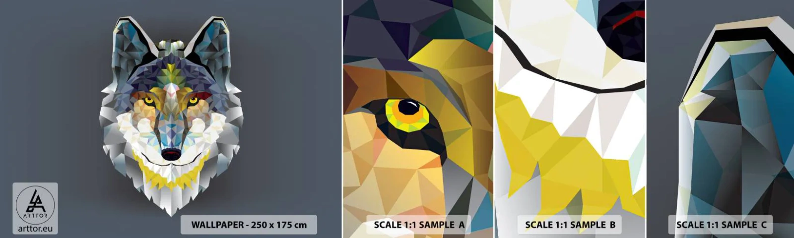 Fototapetenmuster Standard Eco - Vom Teufel sprechen - Abstraktion, Wolf, Tiere - 100x30 cm