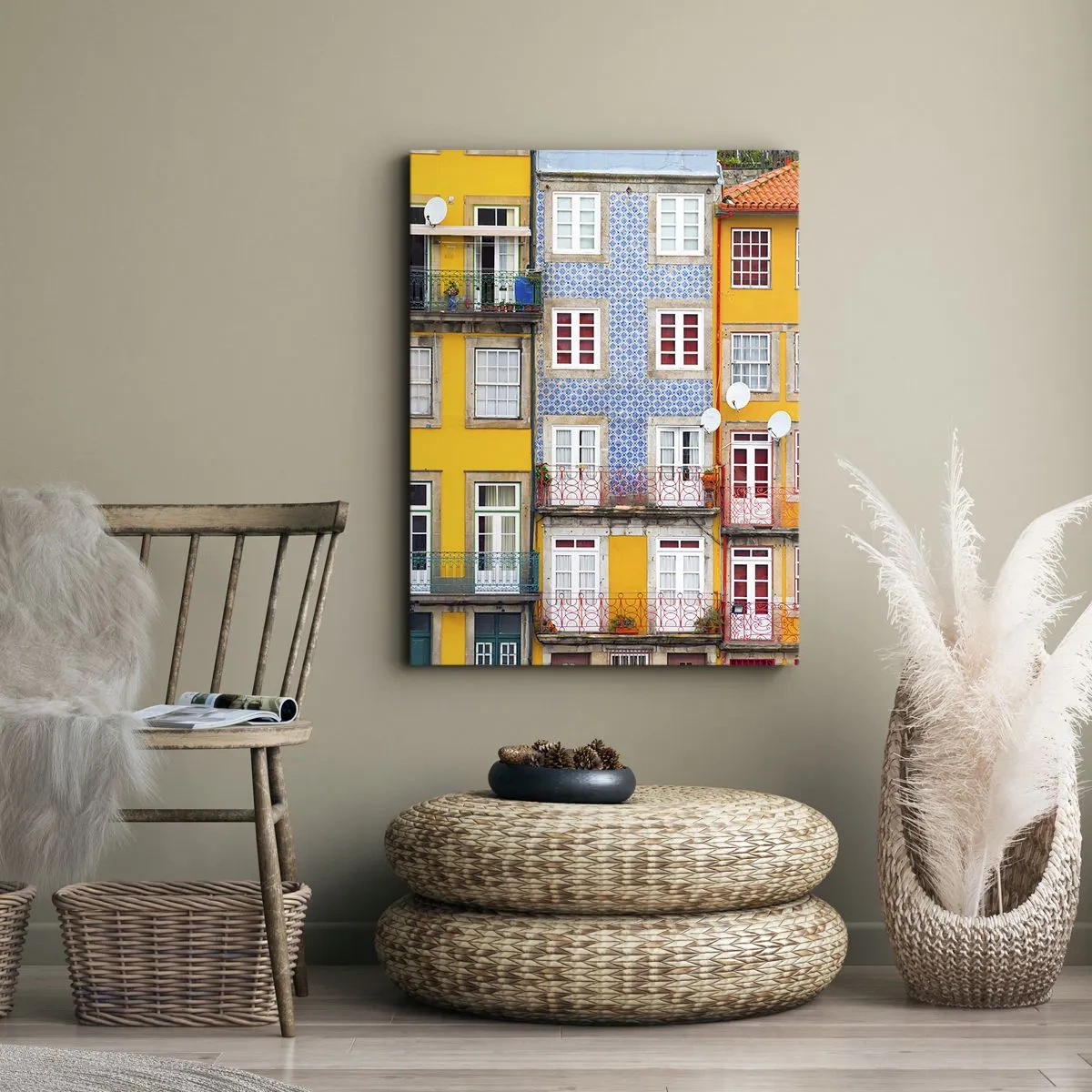 Bild auf Leinwand - Leinwandbild - Farben der Altstadt - 55x100 cm