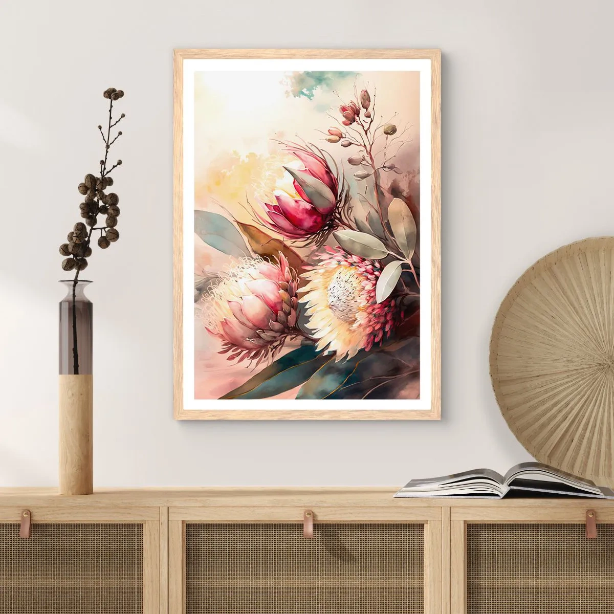 Poster in einem Rahmen aus heller Eiche - Im Profil und en face - 61x91 cm