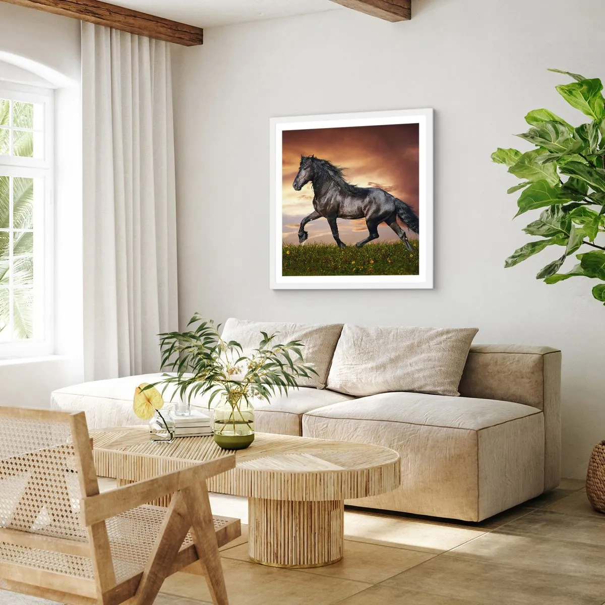 Poster in einem weißen Rahmen - Schwarzer Prinz - 60x60 cm