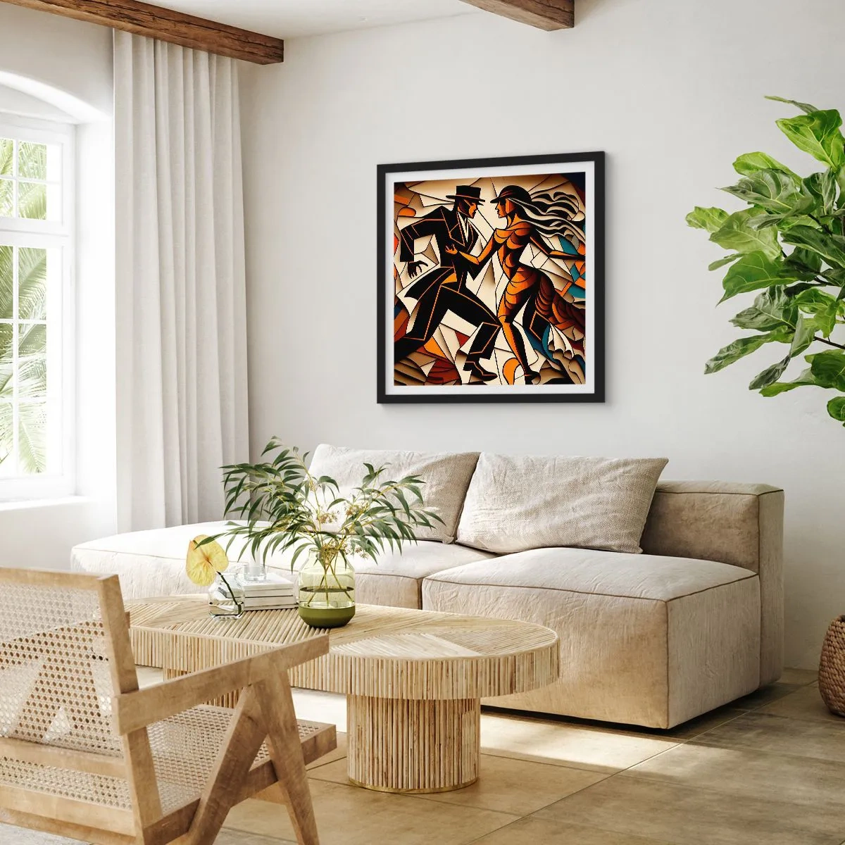 Poster in einem schwarzem Rahmen - Tanz der Passion und Leidenschaft - 40x40 cm