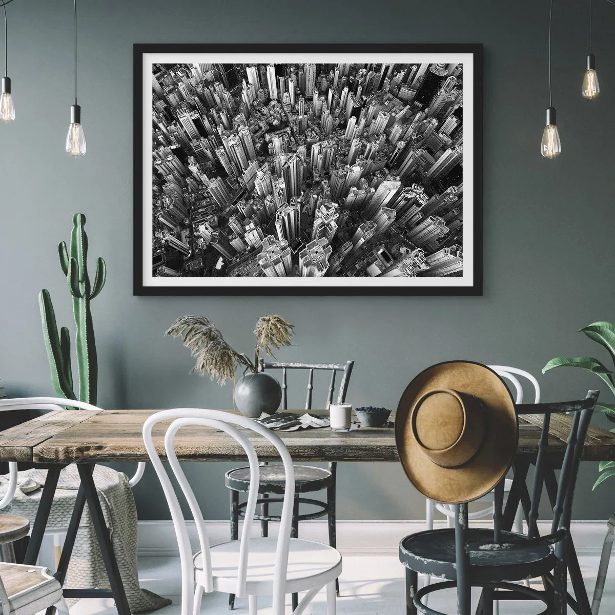 Poster in einem schwarzem Rahmen - Immer höher und höher - 50x40 cm