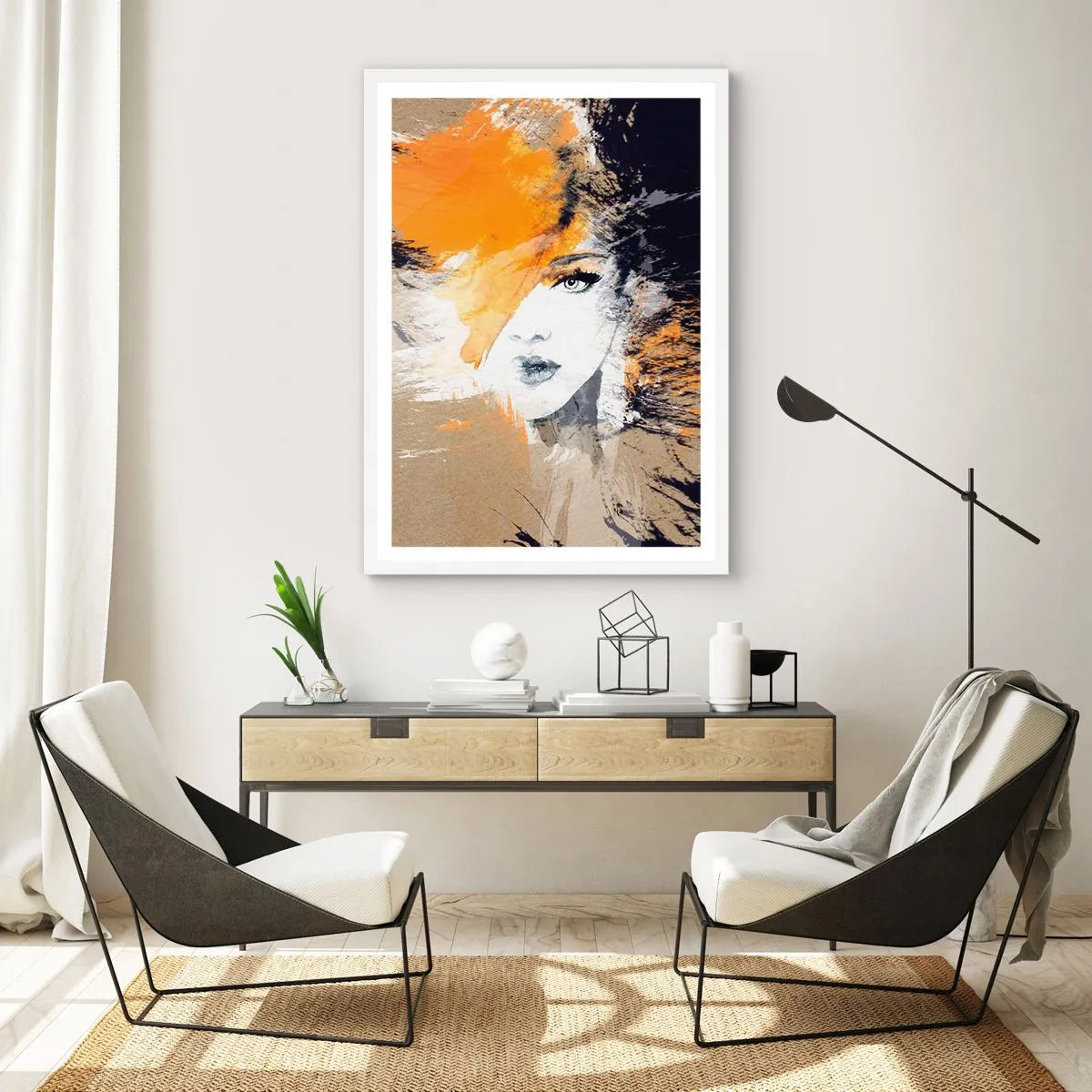Poster in einem weißen Rahmen - Und es ist Licht - 61x91 cm