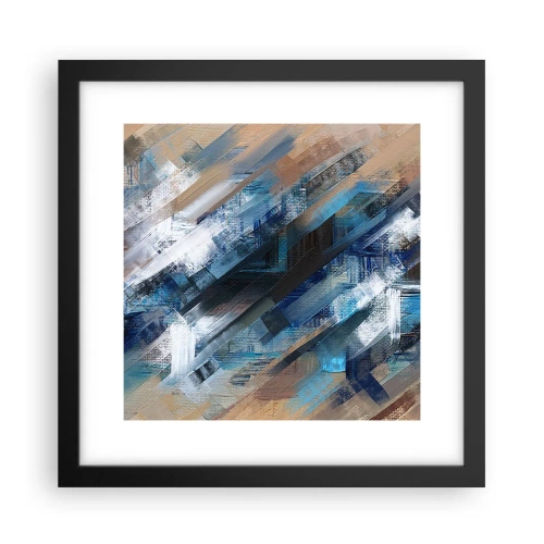 Poster in einem schwarzem Rahmen - Auf einer blauen Diagonale - 30x30 cm