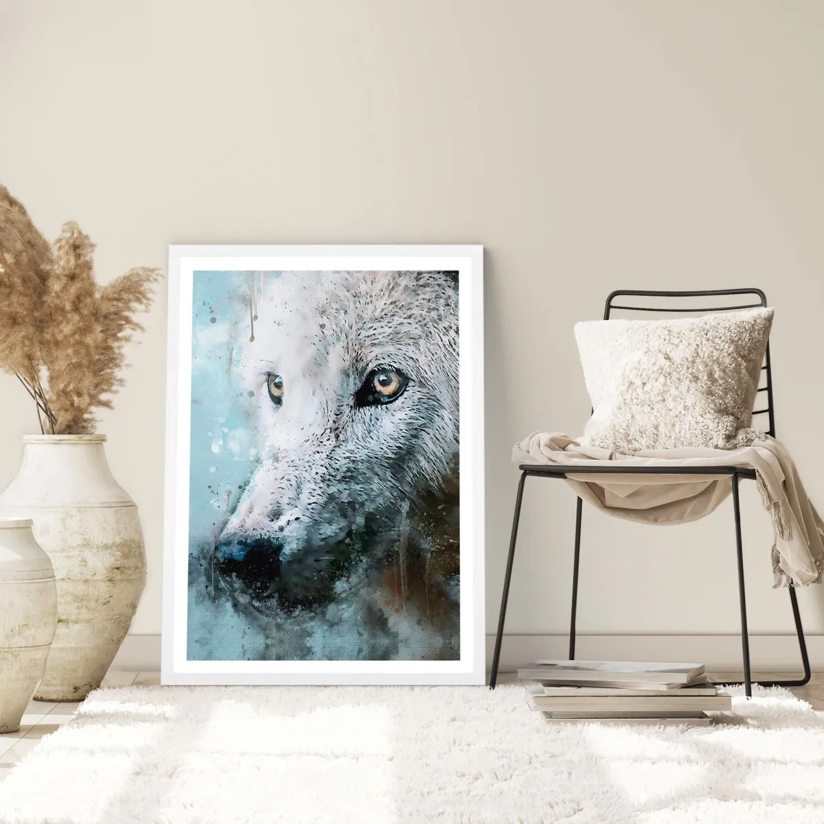 Poster in einem weißen Rahmen - Lerne die Wolfsseele kennen - 50x70 cm