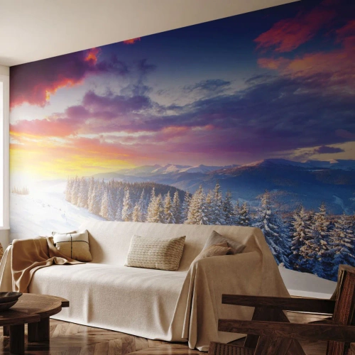 Fototapete Premium Sand - Am helllichten Tag - Landschaft, Berge, Winter - 400x280 cm