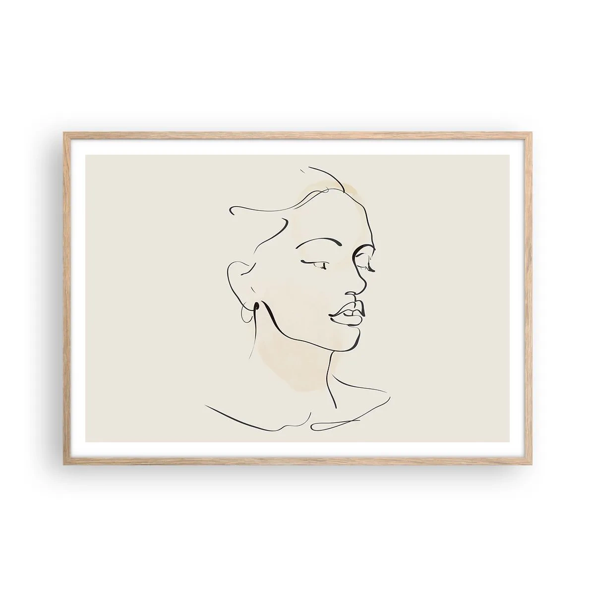 Poster in einem Rahmen aus heller Eiche - Eine bestimmte Linie - 100x70 cm