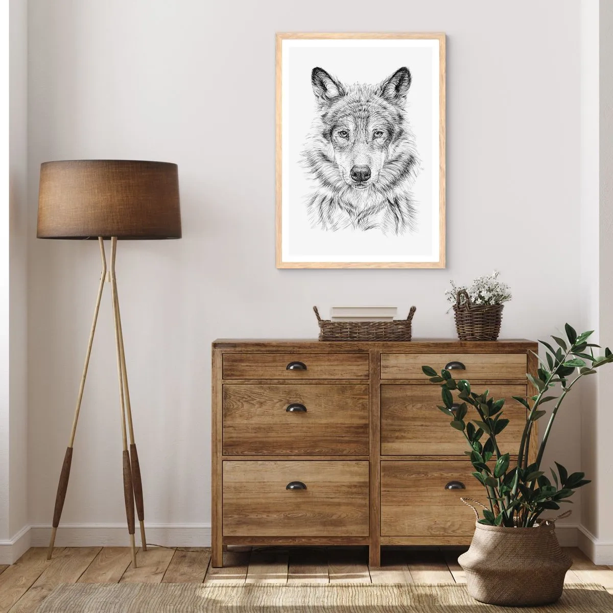 Poster in einem Rahmen aus heller Eiche - Ein geborener Anführer - 70x100 cm