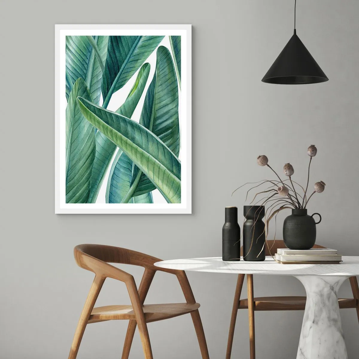 Poster in einem weißen Rahmen - An und für sich Grün - 30x40 cm