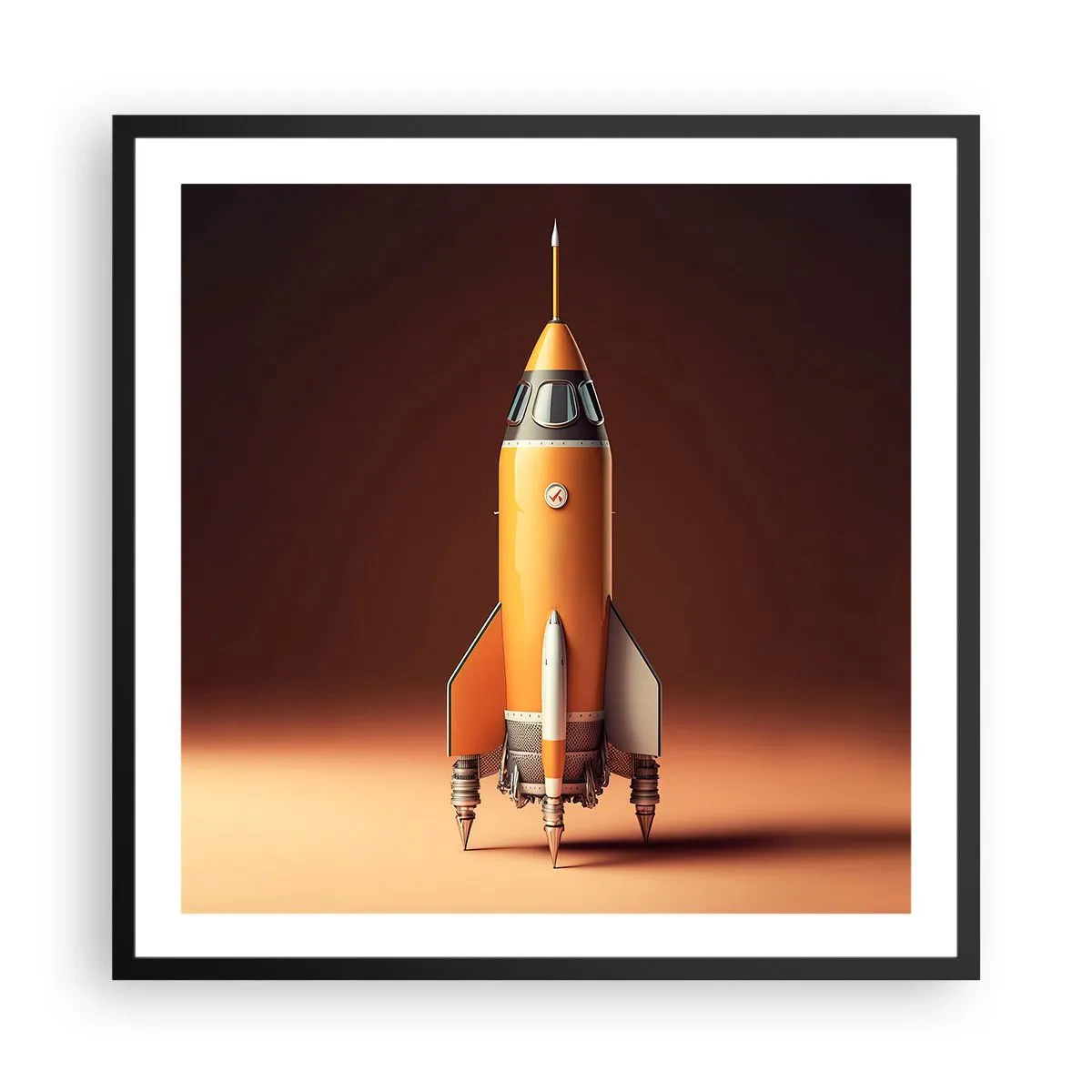 Poster in einem schwarzem Rahmen - Es beginnt mit einem Traum - 60x60 cm