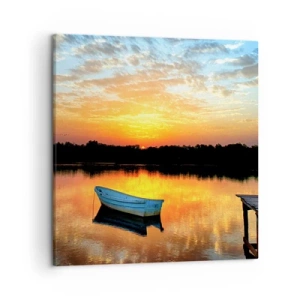 Bild auf Leinwand - Leinwandbild - Schauen, hören, meditieren - 50x50 cm