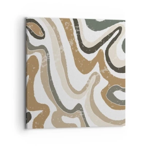 Bild auf Leinwand - Leinwandbild - Mäander in Erdfarben - 70x70 cm