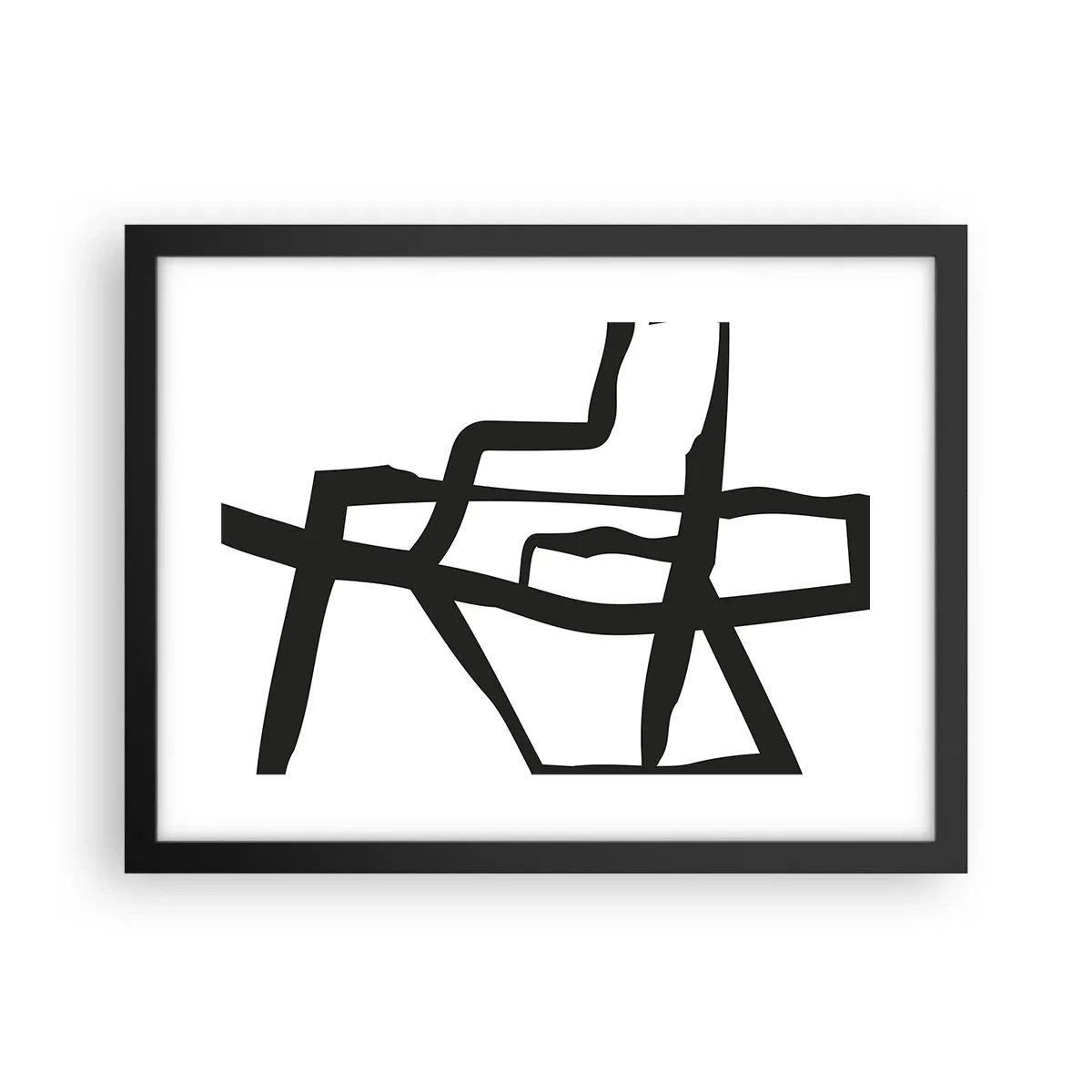 Poster in einem schwarzem Rahmen - Schwarz-Weiß-Design - 40x30 cm