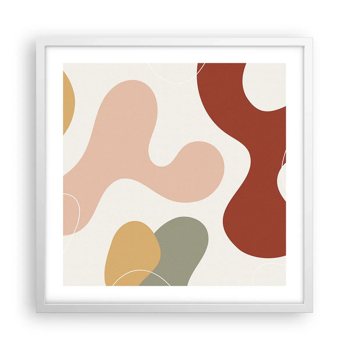 Poster in einem weißen Rahmen - Kringel oder Schnörkel? - 50x50 cm