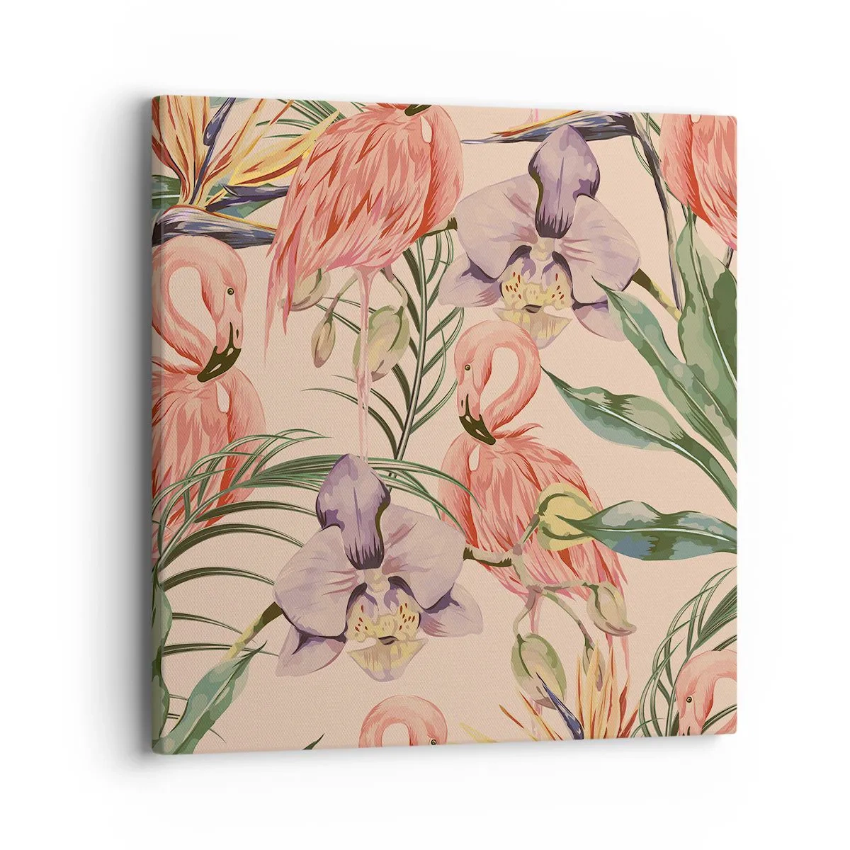 Bild auf Leinwand - Leinwandbild - Rosa Ballett in Blumen - 40x40 cm