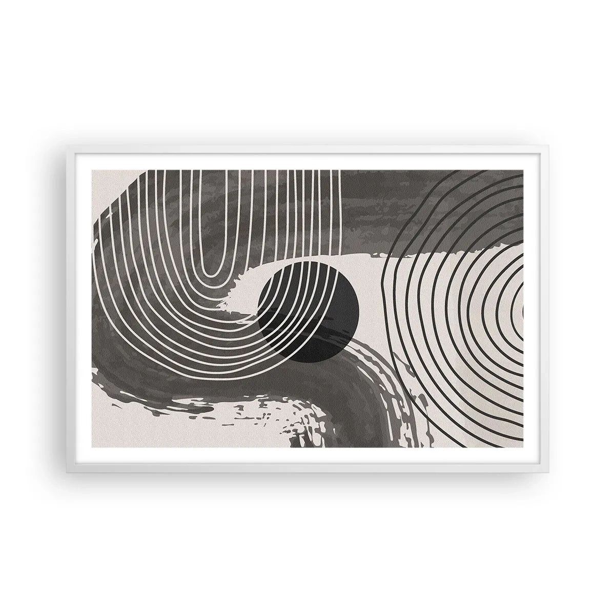 Poster in einem weißen Rahmen - Oval gewinnt - 91x61 cm