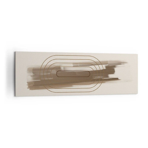 Bild auf Leinwand - Leinwandbild - Eine minimalistische Komposition in Beige- und Grautönen mit geometrischem Muster - 160x50cm - Ein Hauch von Grau - Moderne Wanddekoration für Wohnzimmer und Schlafzimmer ARTTOR