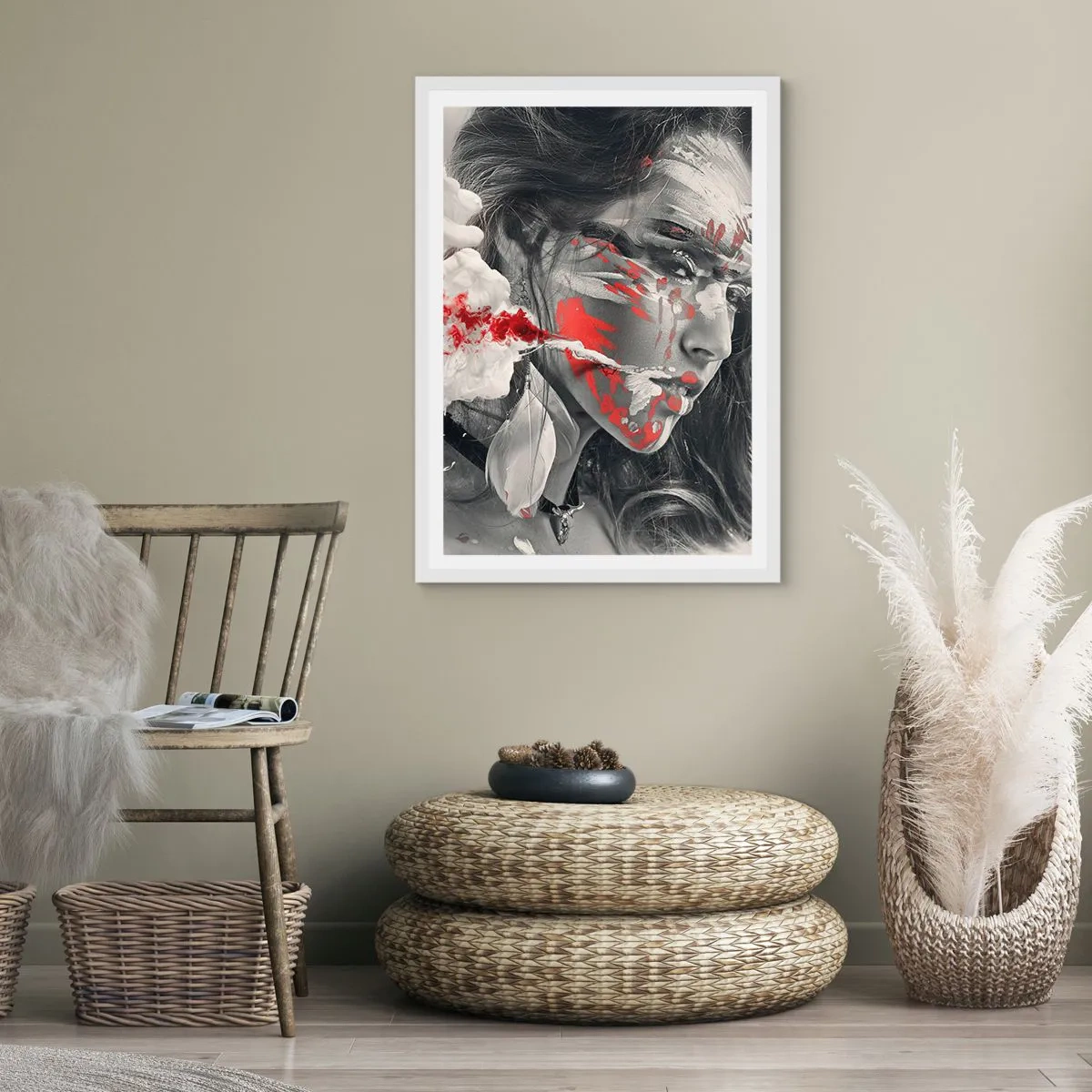 Poster in einem weißen Rahmen - Im Dunst der Absurdität - 40x50 cm