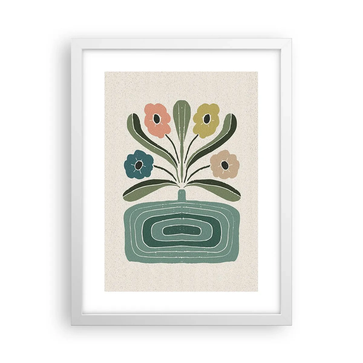 Poster in einem weißen Rahmen - Symmetrischer Strauß - 30x40 cm