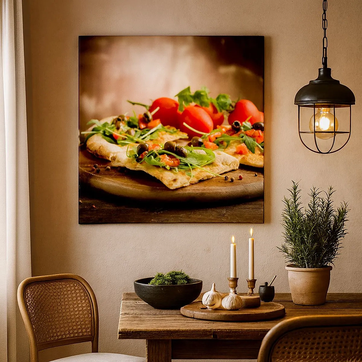 Bild auf Leinwand - Leinwandbild - Direkt vom Herd und aus dem Garten - 30x30 cm