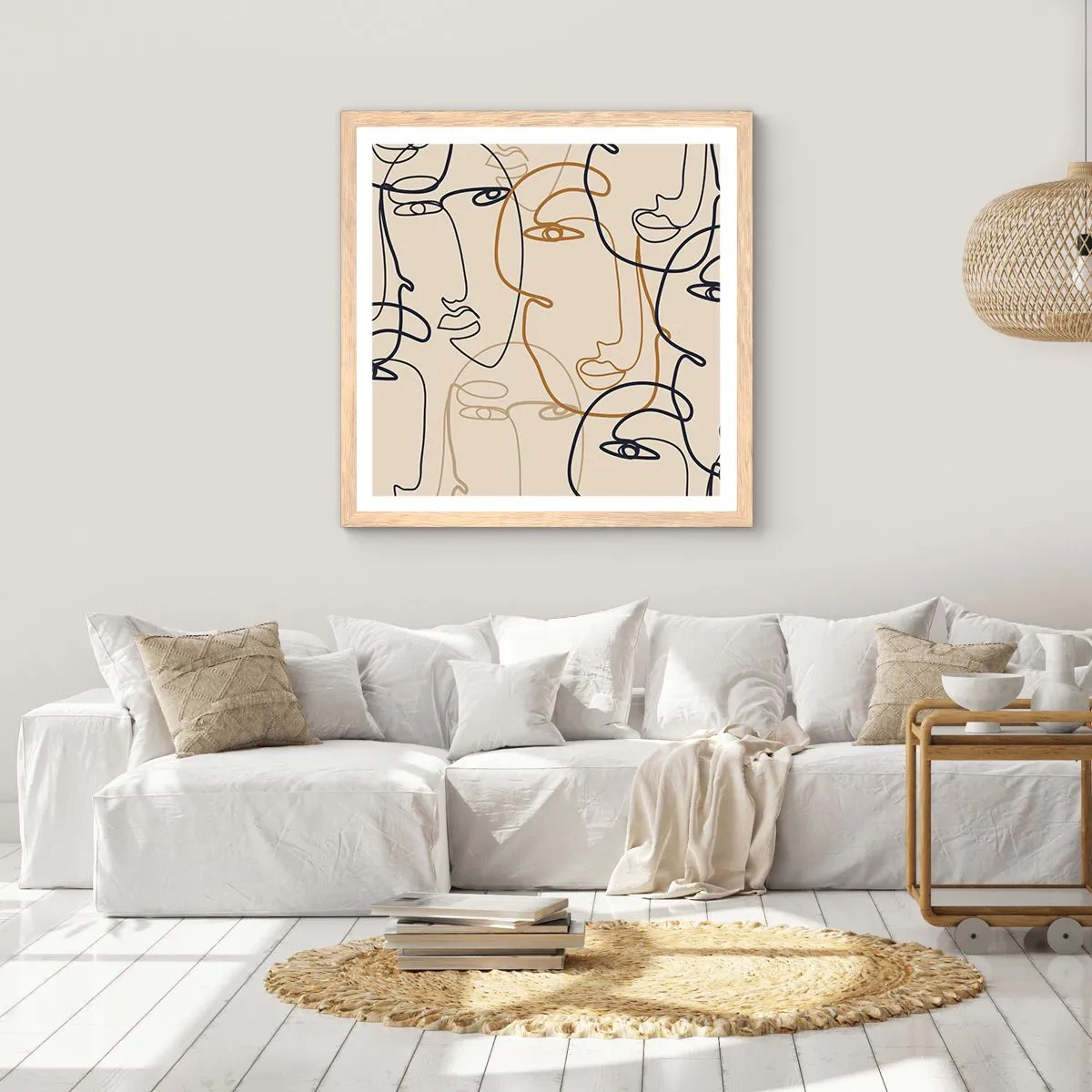 Poster in einem Rahmen aus heller Eiche - Das Porträt wird multipliziert - 50x50 cm