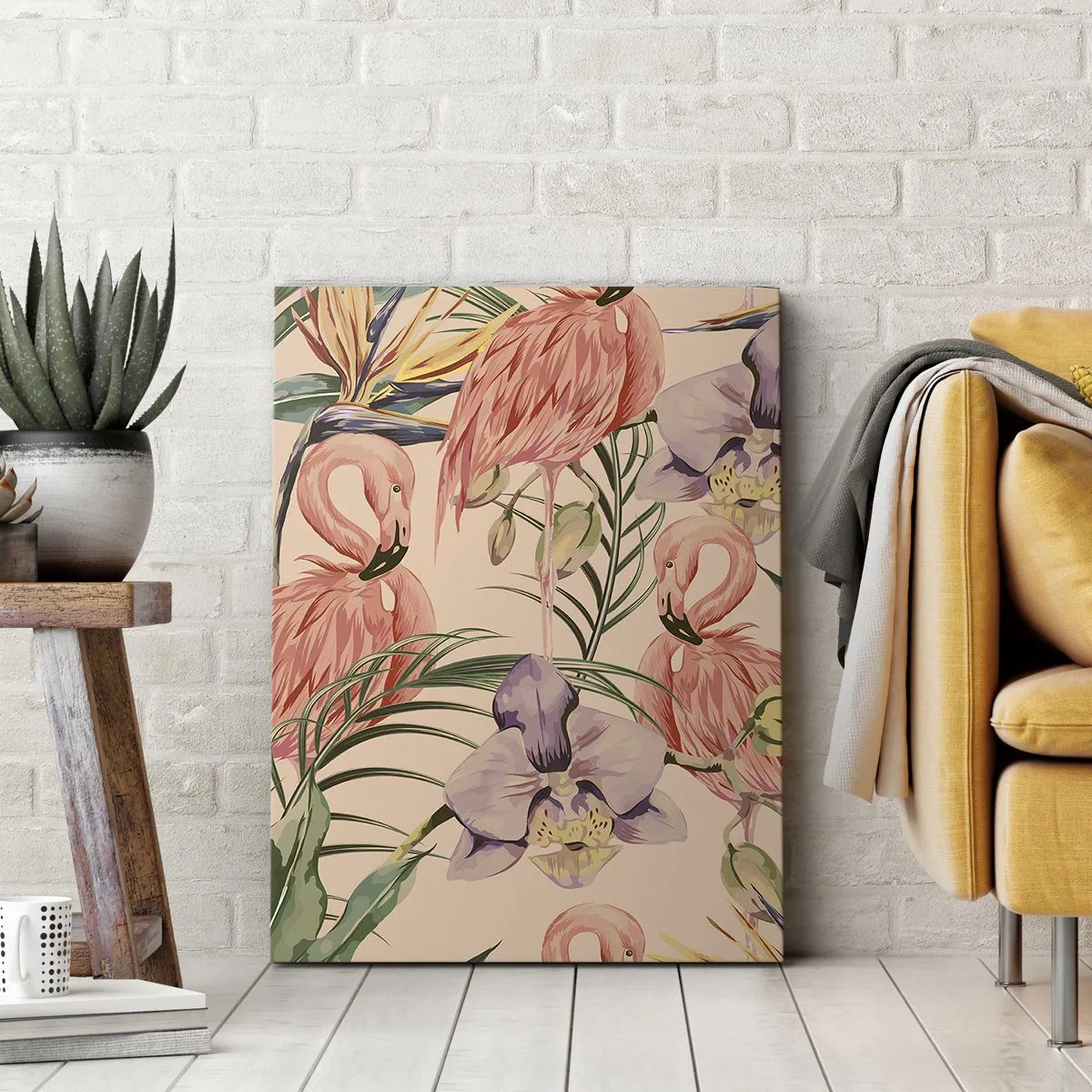 Bild auf Leinwand - Leinwandbild - Rosa Ballett in Blumen - 45x80 cm