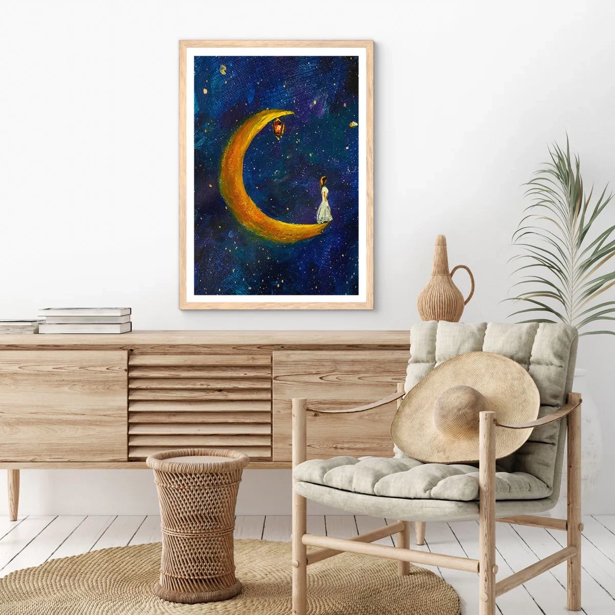 Poster in einem Rahmen aus heller Eiche - Der Ruf der Welt - 70x100 cm