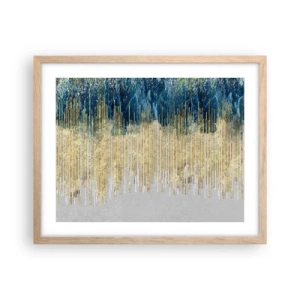 Poster in einem Rahmen aus heller Eiche - Vergoldete Grenze - 50x40 cm