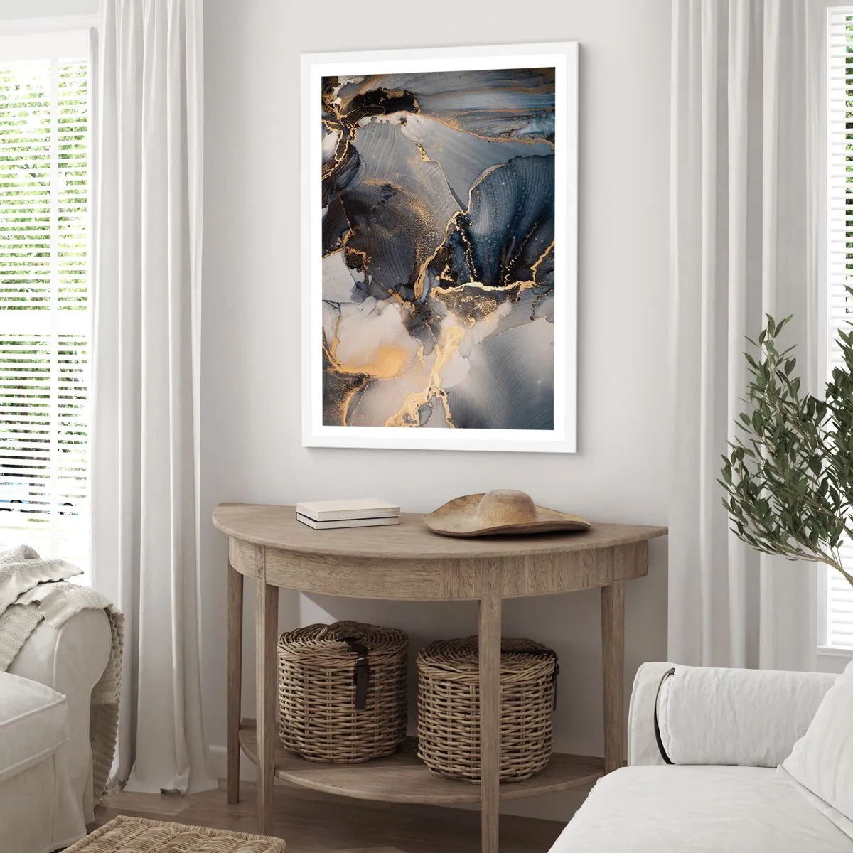 Poster in einem weißen Rahmen - Leben aus Stein - 70x100 cm