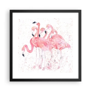 Poster in einem schwarzem Rahmen - Rosa Ensemble - 40x40 cm