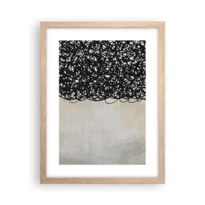 Poster in einem Rahmen aus heller Eiche - Turbulente Abstraktion - 30x40 cm