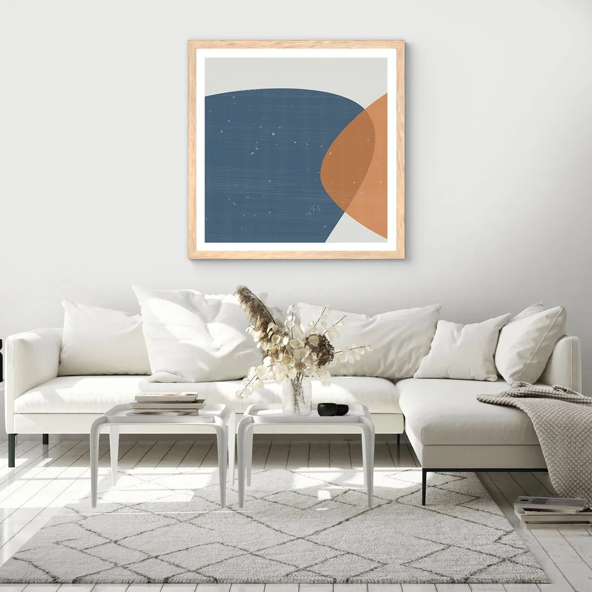 Poster in einem Rahmen aus heller Eiche - Ovale und Einflüsse - 30x30 cm