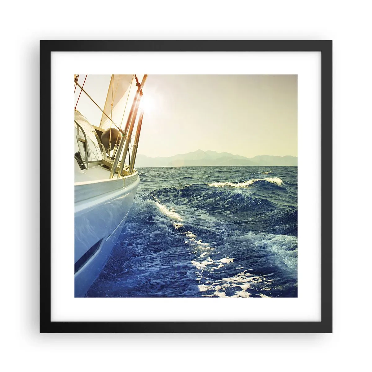 Poster in einem schwarzem Rahmen - Auf ins Abenteuer - 40x40 cm