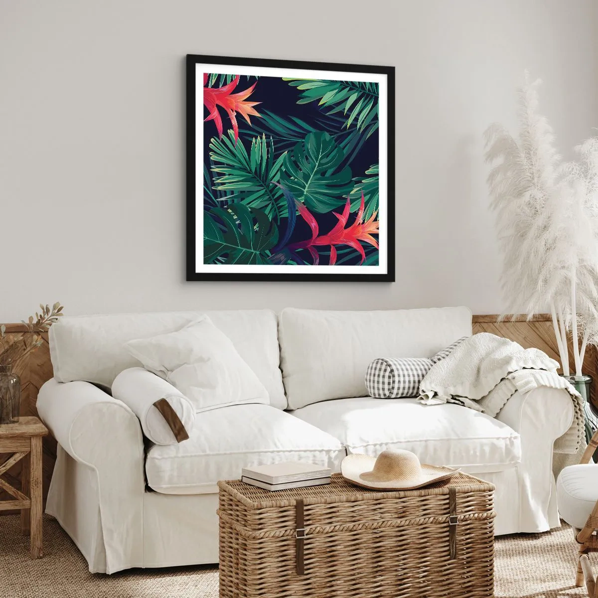 Poster in einem schwarzem Rahmen - Im Grünen in Flammen gehen - 30x30 cm