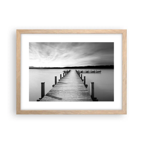 Poster in einem Rahmen aus heller Eiche - An der Wasserstelle - Ruhe - 40x30 cm