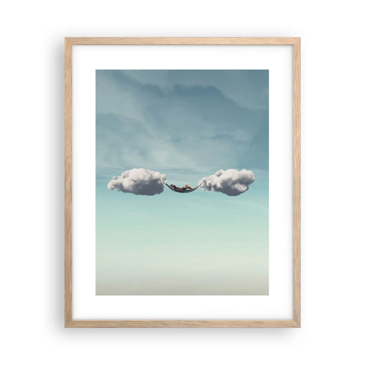 Poster in einem Rahmen aus heller Eiche - Die Behaglichkeit des Augenblicks - 40x50 cm