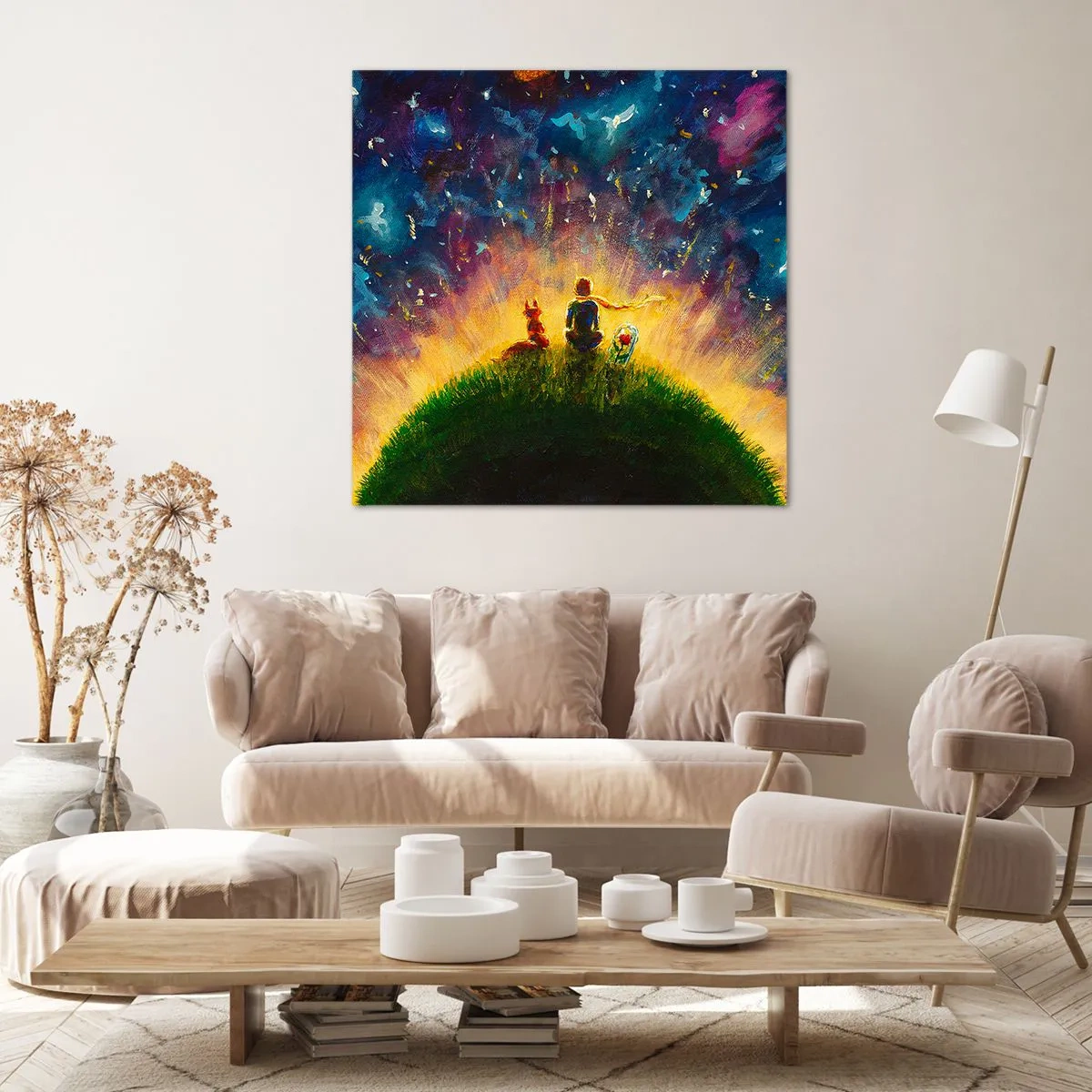 Bild auf Leinwand - Leinwandbild - Liebe und Freundschaft - die ganze Welt - 70x70 cm
