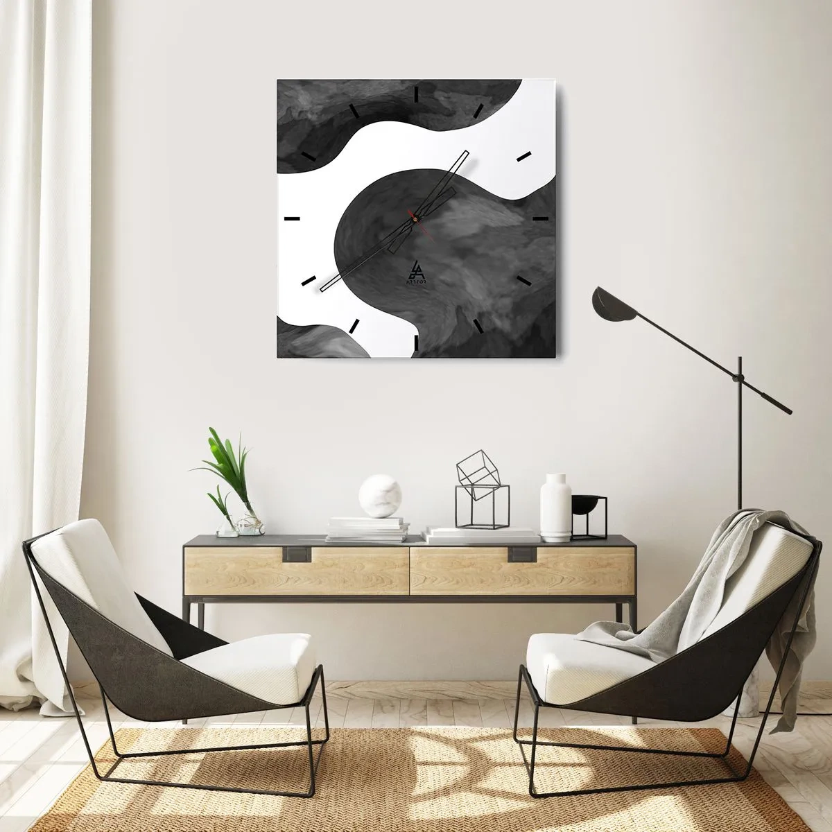 Wanduhr - Glasuhr - Milchstraße - 30x30 cm