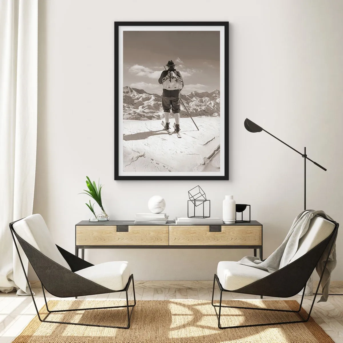 Poster in einem schwarzem Rahmen - Und die Berge bleiben unverändert - 40x50 cm